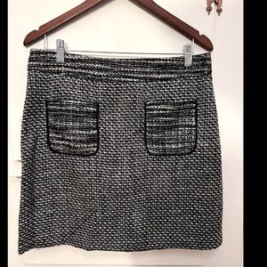 LOFT black and white tweed skirt, size 10